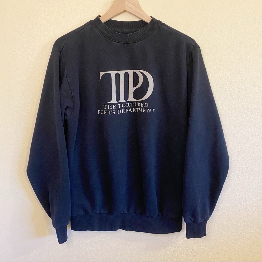 Taylor Swift TTPD Black Crewneck Size Small